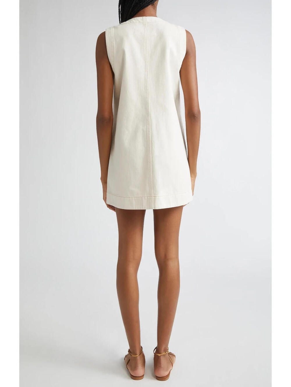 NEW, VERONICA BEARD Oakley Sleeveless Shift Dress in Ecru Sz 10 #MD1863 - Picture 4 of 10